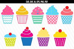 Cupcakes SVG/ DXF cutting files Product Image 1