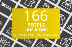 166 People Line Inverted Icons Product Image 1