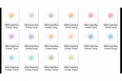 16 Glowing Glitter Explode, Glitter Confetti Gold Dust PNG Product Image 6