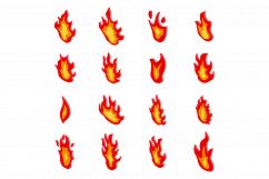 Fire flame icons set, isometric style Product Image 1