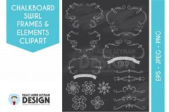 Chalkboard Swirl Digital Frame Clipart, Label Clipart Product Image 2