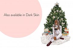 Fashion illustration - Christmas Girl 6 - Light Skin Product Image 7