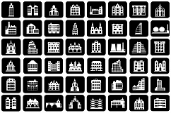 Set of vector buildings Product Image 5