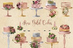 Rose Gold Unicorn Cakes Clipart Product Image 3