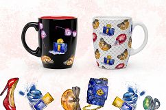 Fashion glamour illustration PNG watercolor set Product Image 4