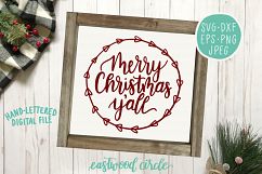 Merry Christmas Y&#039;all Hand Lettered SVG Product Image 1