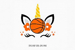 unicorn svg, unicorn eyelashes, basketball unicorn svg Product Image 1