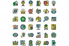 Brand manager icons set vector flat Product Image 1