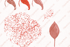 TROPICAL HIBISCUS Watercolor Floral Clipart Commercial Use Clip Art Hawaii Beach Flowers Rust Orange &amp; Copper Metallic Wreaths Invitation Graphics Product Image 3