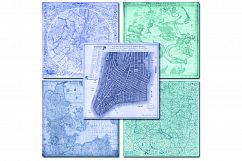 Patina Maps Digital Paper - 14 Antique Maps Product Image 2