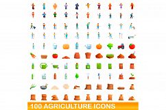 100 agriculture icons set, cartoon style Product Image 1