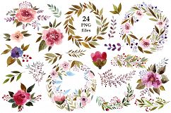 Watercolor flowers &amp; wreaths Product Image 1