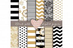 Rustic stripes gold black digital paper Product Image 1