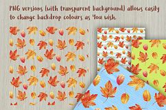 Autumn Watercolor Seamless Patterns Set Product Image 6
