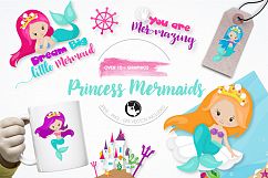 princess mermaids graphics and illustrations Product Image 1