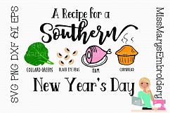 Recipe for A Southern New Years SVG Cutting File PNG DXF EPS Product Image 1