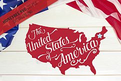 United States Map with Star SVG Cut File Product Image 1