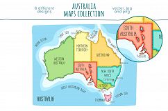Maps of Australia. Hand drawn collection Product Image 5