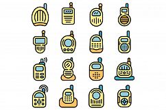 Baby monitor icons set vector flat Product Image 1