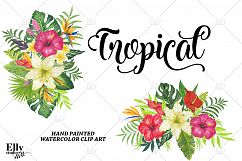 Watercolor Tropical Floral Clip Art Product Image 3