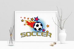 Printable Art Soccer Ball Player Stars, Wall Art, .PDF, Typo Product Image 1