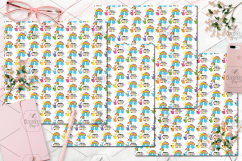 Rainbow Baby Clipart And Seamless Digital Papers Bundle Product Image 18