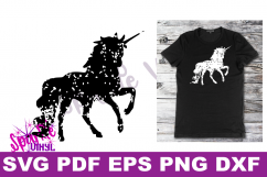 Svg Distressed Grunge Unicorn silhouette svg design files for cricut or silhouette, Vintage look unicorn  Product Image 4