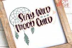 Stay Wild Moon Child SVG, Inspiration PNG, Cricut Cut File Product Image 1