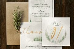 Watercolor Forest Wedding Invitation Suite Product Image 5