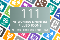 111 Networking &amp; Printers Filled Round Corner Icons Product Image 1