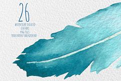 Feathers. Watercolor clip art. Product Image 4