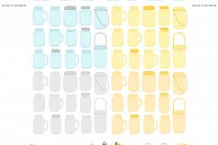 Yellow and Grey Mason Jar Floral Wedding Clipart Product Image 3