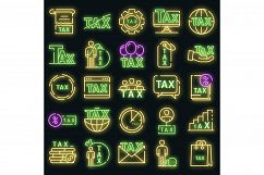 Tax icons set vector neon Product Image 1