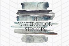 34 Moody Watercolor Brush Strokes Product Image 1