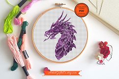 Small Great Purple dragon, Cross stitch pattern PDF Product Image 2