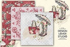 Rain Romance digital paper pack Product Image 2
