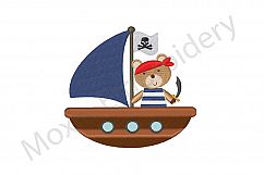 Pirate Embroidery Design, Teddy Bear Pirate Design Product Image 1