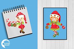 Christmas elves clipart, graphics, illustrations AMB-195 Product Image 2
