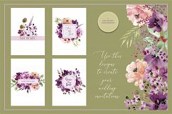 Violet Watercolor floral set Product Image 8