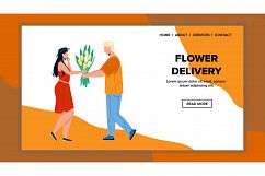 Flower Delivery Service Delivering Client Vector Product Image 1