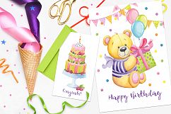 Happy Birthday hand painted watercolor collection Product Image 4