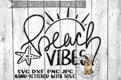 Beach Vibes  - Hand lettered -  SVG cut file Product Image 1