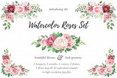 Watercolor Roses &amp; Foliage Set Product Image 3