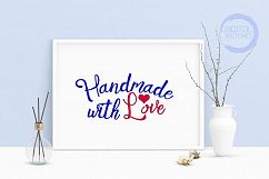Machine Embroidery Design Saying Handmade With Love DIY Art Product Image 1