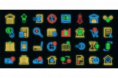 Lease icons set vector neon Product Image 1