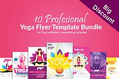 10 Yoga Flyer Template Bundle Product Image 1