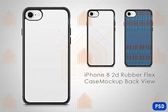 iPhone 8 2d Rubber Flex Case Design Mockup Back Product Image 1