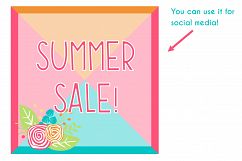 Summer colors flowers. Clip art and digital papers collection. Product Image 4