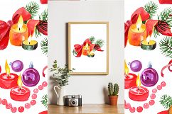 A set of New Year's candles PNG watercolor   Product Image 4