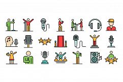 Singer icons vector flat Product Image 1